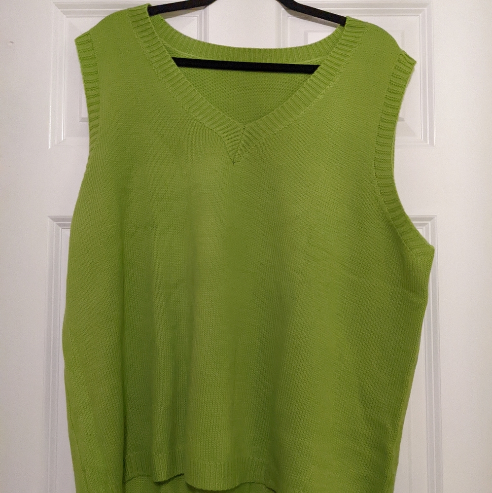 NWOT Bright Green Lightweight Shein Sweater Vest